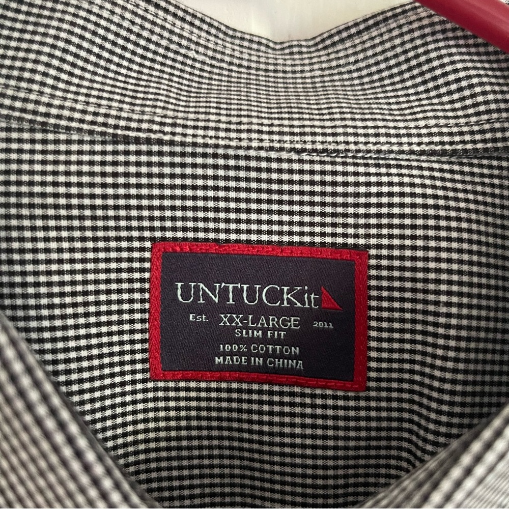 UNTUCKit Men's Black and White Gingham Shirt XXL men’s